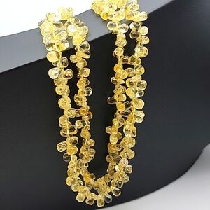 530.00 Cts Natural 20 Inches Long Golden Rutile Quartz Beads Gemstone  Necklace